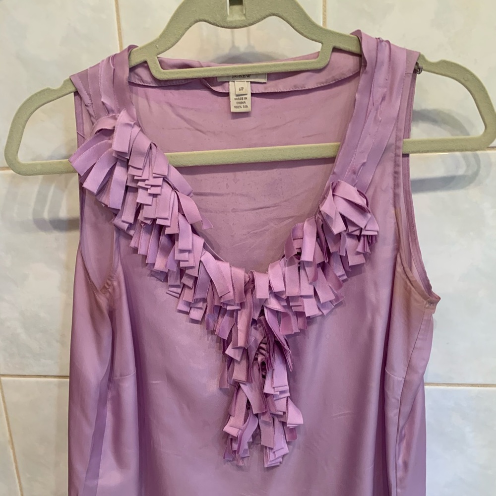 J Crew fringe silk Tank top